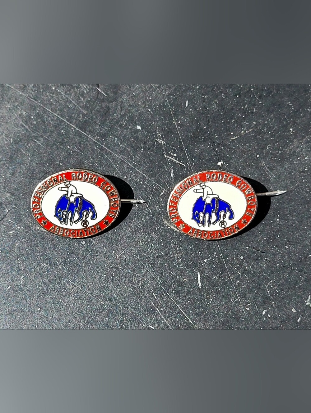 Vintage Professional Rodeo Cowboys Association Hat/Lapel Pins Lot Of 2